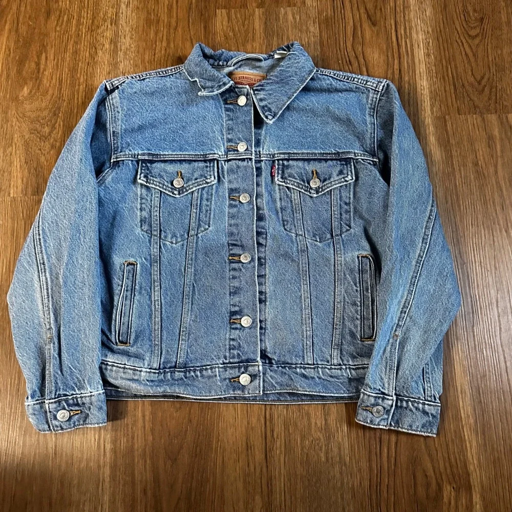 Levis Trucker Jacket Mens Large Blue Good Denim WaterLess Classic Americana